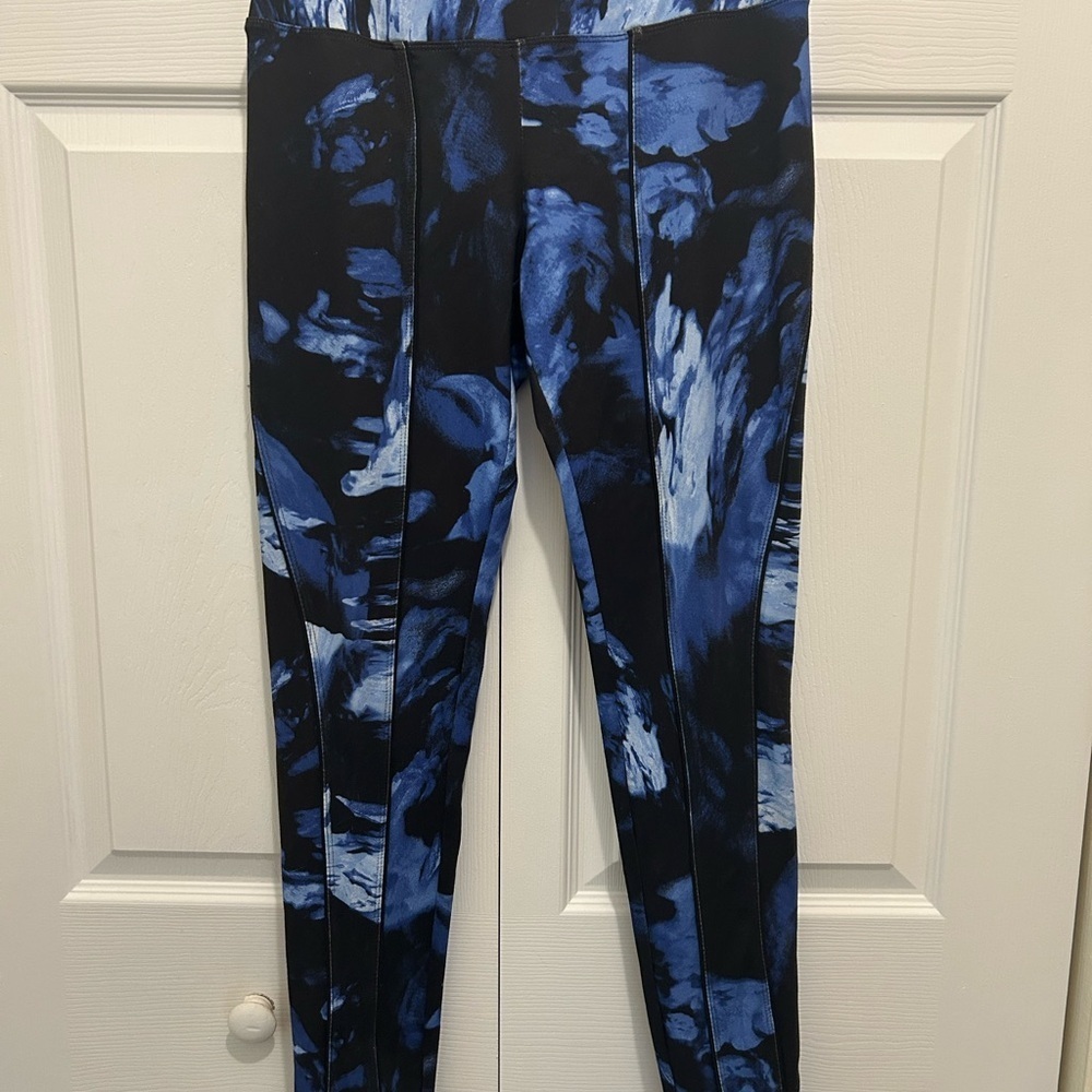 Simply Vera Wang Leggings Womens Small Blue Mid-Rise Yoga Athleisure.